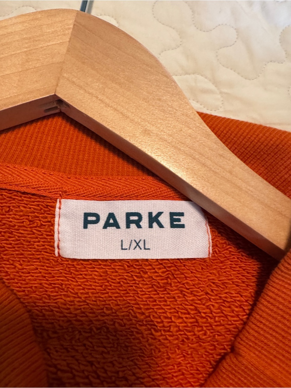 Parke Orange Crewneck Sweatshirt with White Lettering - Picture 2 of 5